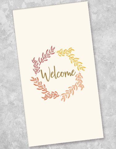 Simple Wreath Welcome Guest Towel Napkins (36 Count)