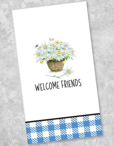 Welcome Daisies Guest Towel Napkins (36 Count)