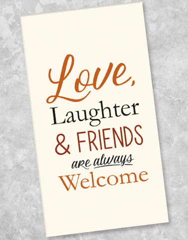 Love, Laughter Rust & Black Guest Towel Napkins (36 Count)