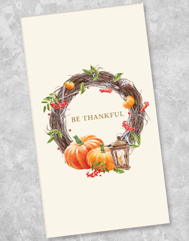 Thankful Wreath Guest Towel Napkins (36 Count)