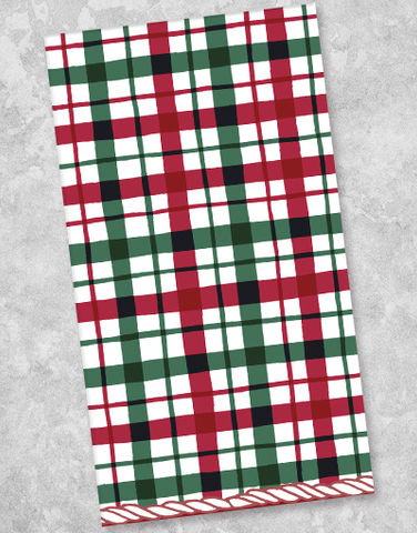 Christmastime Plaid Guest Towel Napkins (36 Count)