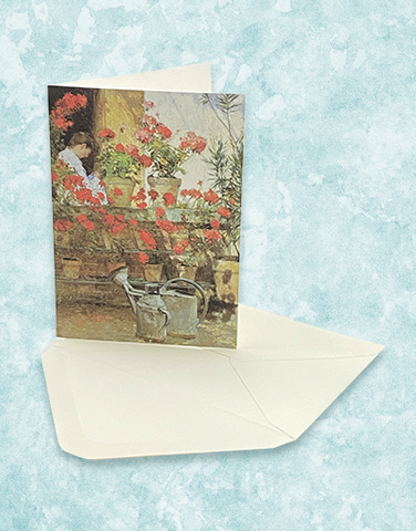 Red Geraniums Note Cards