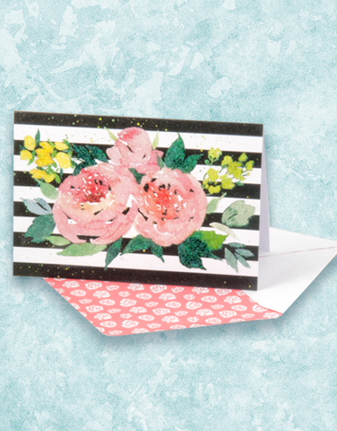 Striped Watercolor Floral