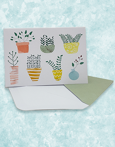 Pretty Potted Plants Note Cards