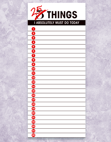 25 Things List Pad