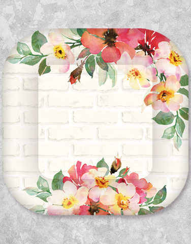 Bricks and Blossoms Dessert Plates (15 Count)