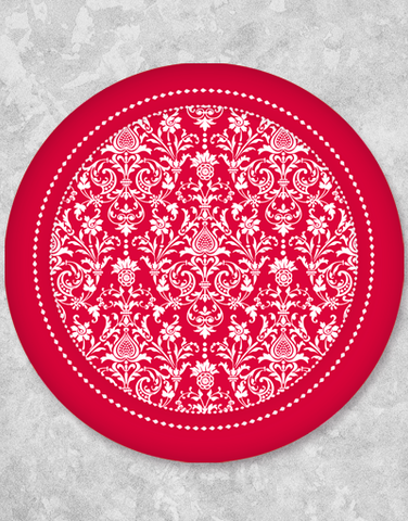 Red Filigree Dinner Plates