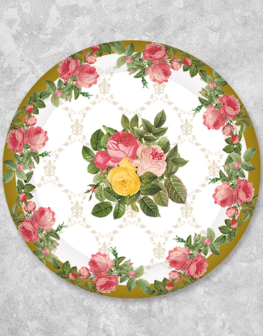 Victorian Rose Dessert Plates