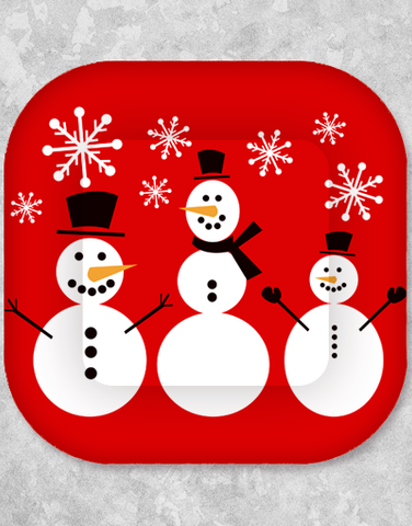 Simple Snowman Dessert Plates