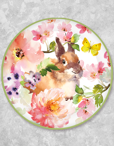 Bunny & Blossoms Dessert Plates (15 Count)