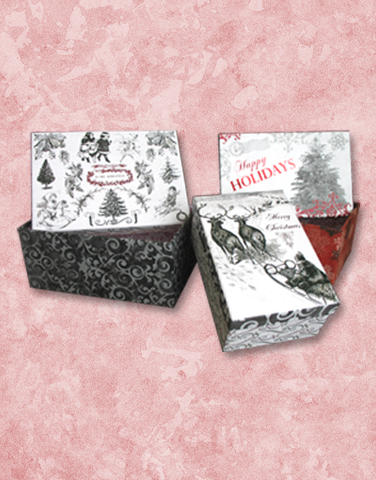 Vintage Christmas Stacking Boxes (Rectangle)