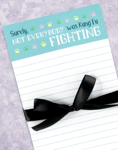 Kung Fu Fighting Shopping List Pads