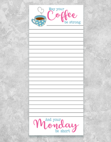 Short Monday Shopping List Pads