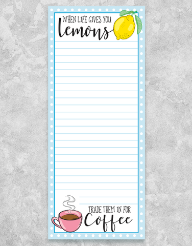 Lemons for Coffee Shopping List Pads