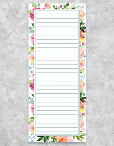 Floral Floral Shopping List Pads