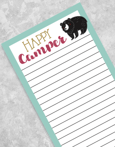 Happy Camping Shopping List Pads