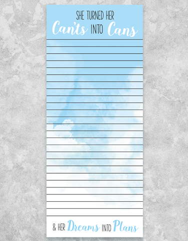 Dreams into Plans Shopping List Pads
