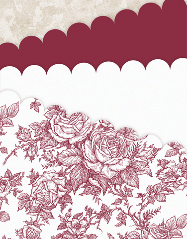 Rose Toile Scalloped Tissue Paper