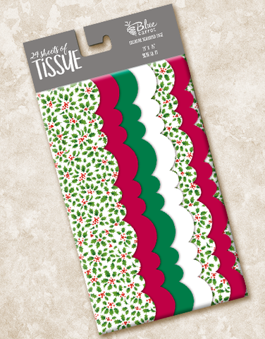 Holly Jolly Scalloped Tissue Paper