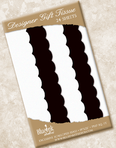 Black and White Scalloped Tissue Paper