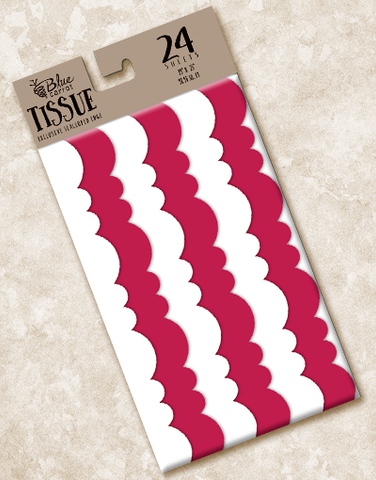 Red and White Scalloped Tissue Paper