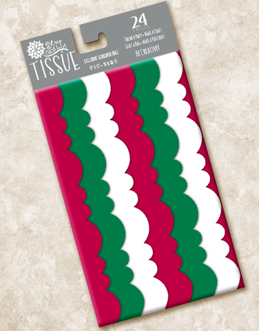 Holiday Scalloped Tissue Paper