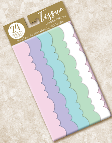 Pastels Scalloped Tissue Paper