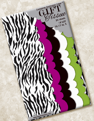 Trendy Zebra Scalloped Tissue Paper