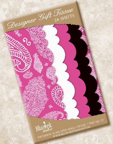 Playful Paisley Scalloped Tissue Paper