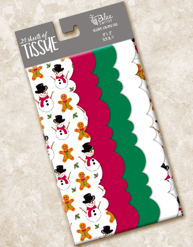 Holiday Friends Scalloped Tissue Paper