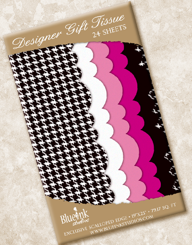 Black Houndstooth Scalloped Tissue Paper