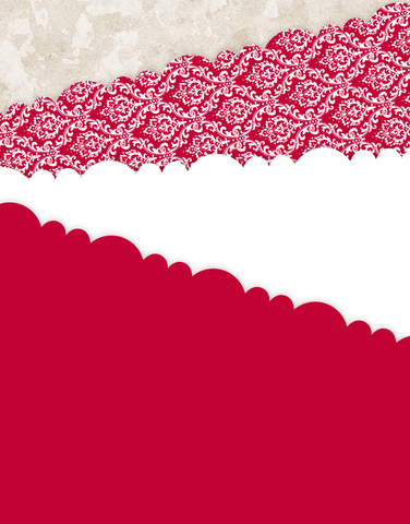 Elegant Holiday Damask Scalloped Tissue Paper