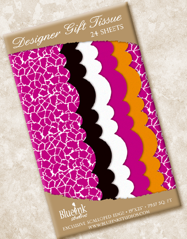 Trendy Giraffe Scalloped Tissue Paper