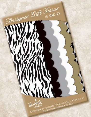 Zebra Bling Scalloped Tissue Paper