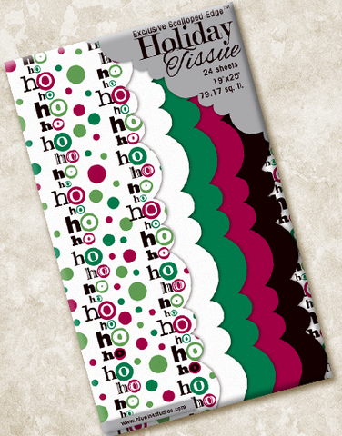 Ho Ho Ho Dots Scalloped Tissue Paper