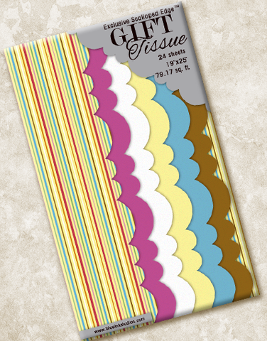Carnival Stripe Scalloped Tissue Paper