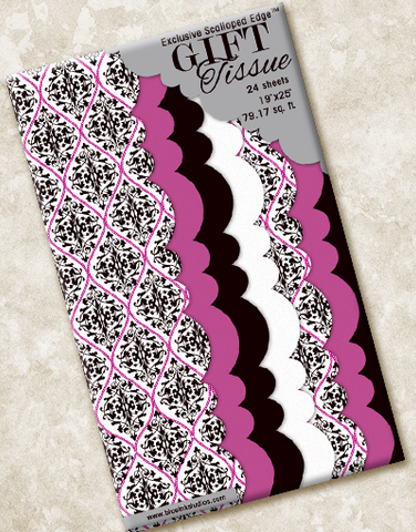 Crazy Damask Scalloped Tissue Paper