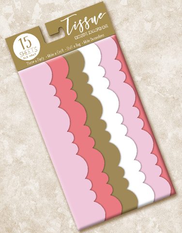 Pink & Gold Scalloped Tissue Paper
