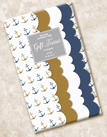 Anchors Aweigh Scalloped Tissue Paper