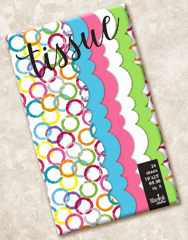 Colorful Rings Scalloped Tissue Paper