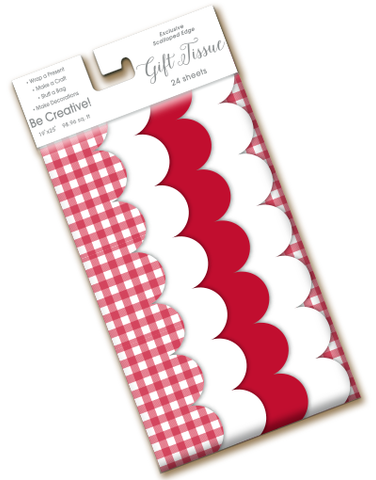 Red Checkers Scalloped Tissue Paper