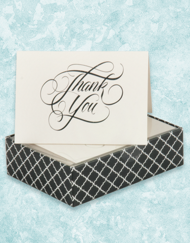 Calligraphic Thank You Note Cards