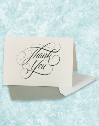 Calligraphic Thank You Note Cards