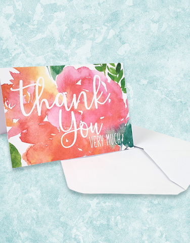 Floral Pop Thank You Cards