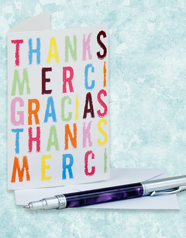 Multilingual Thanks Note Cards