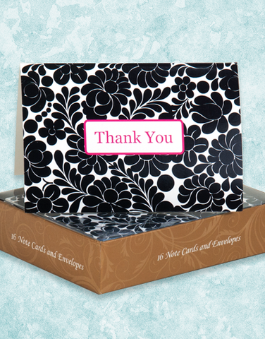 Black Pop Thank You Note Cards