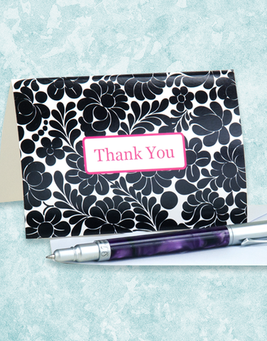 Black Pop Thank You Note Cards