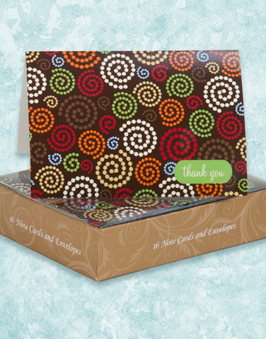 Chestnut Spiral Thank You Note Cards